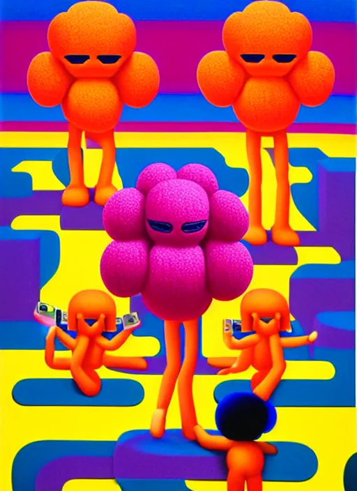 Image similar to flower men by shusei nagaoka, kaws, david rudnick, airbrush on canvas, pastell colours, cell shaded, 8 k