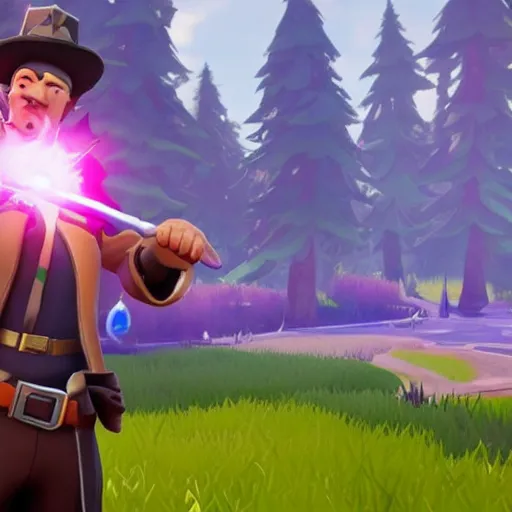 Image similar to bippadotta as a wizard, in fortnite