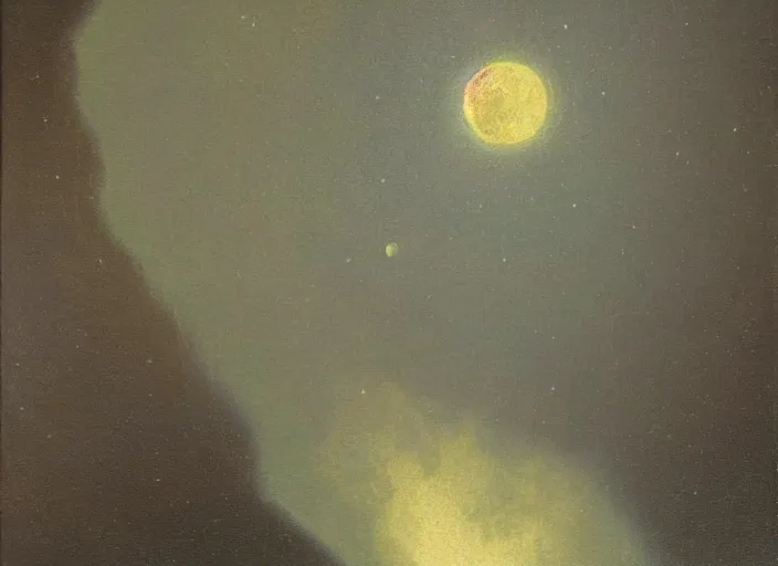 Image similar to mare tranquillitatis on the moon, lunar surface in the style of hudson river school of art, oil on canvas