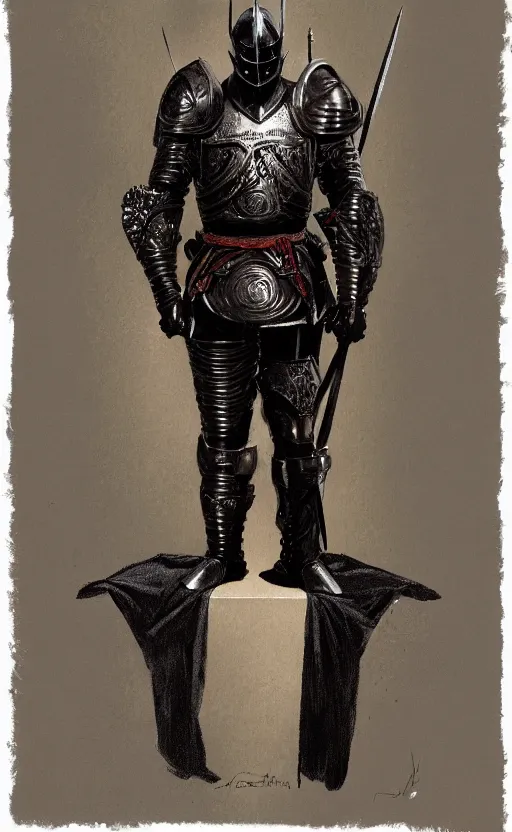 Image similar to portrait en buste black knight alain delon, 16th century armor, traditional corsican, intricate, highly detailed, artstation, illustration, jurgens, rutkowski, bouguereau