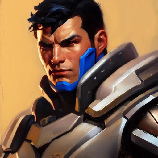 Image similar to greg manchess portrait painting of light armored superman as overwatch character, medium shot, asymmetrical, profile picture, organic painting, sunny day, matte painting, bold shapes, hard edges, street art, trending on artstation, by huang guangjian and gil elvgren and sachin teng