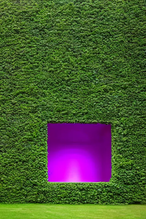 Image similar to colorful James Turrell interiors , overgrown by kudzu vines