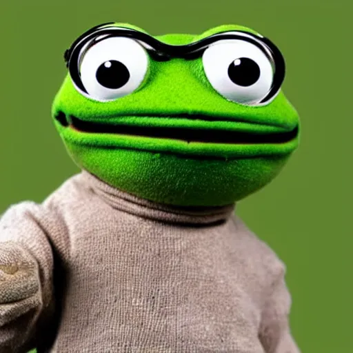 Image similar to pepe frog from the jim henson company