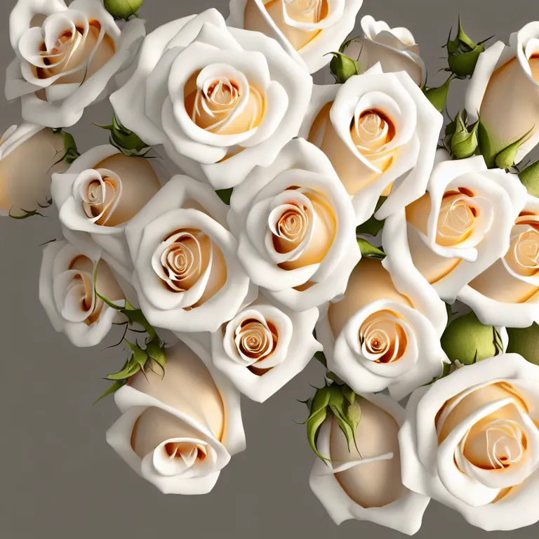 Image similar to wonderful princess with a clear skin ornate of cream liquid semi transparent roses, 8 k gorgeous delicate cream detailed, accent white lighting, dramatic light, octane render