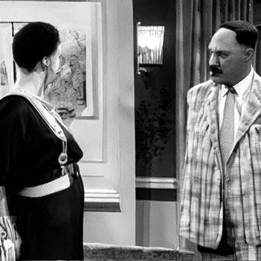 Image similar to A still of Hitler in The Fresh Prince of Bel-Air