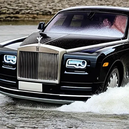 Image similar to rabid teenagers decide to drown Rolls-Royce