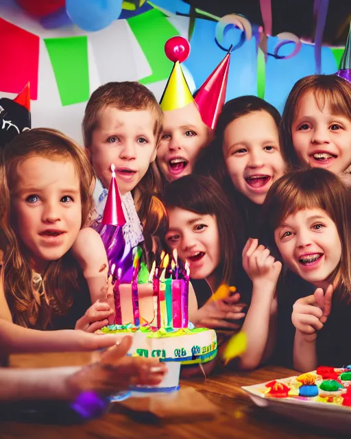 Image similar to pals have a birthday party, hyper realism, cinematic shot, fine details, 8 k, depth of field, professional photo, photorealistic, intricate complexity, extremely detailed, very sharp, award winning photo, adult real faces,