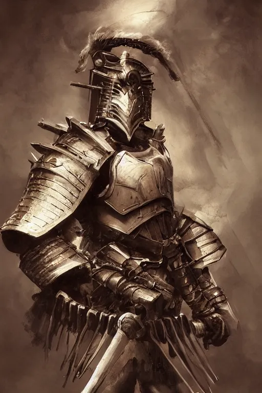 Prompt: a professional painting of a fierce Japanese samurai warrior, in full body armor, beautiful bone structure, symmetrical facial features, intricate, elegant, digital painting, concept art, smooth, sharp focus, illustration, from StarCraft by Ruan Jia and Mandy Jurgens and Artgerm and William-Adolphe Bouguerea, epic, stunning, gorgeous, intricate detail, much wow, 4K, masterpiece, trending on artstation