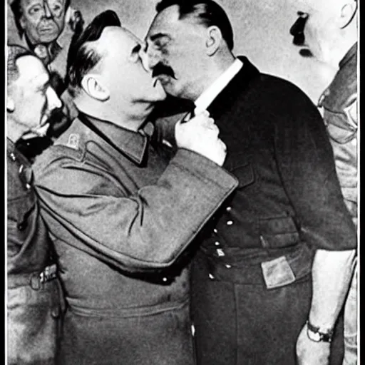 Image similar to stalin kissing hitler