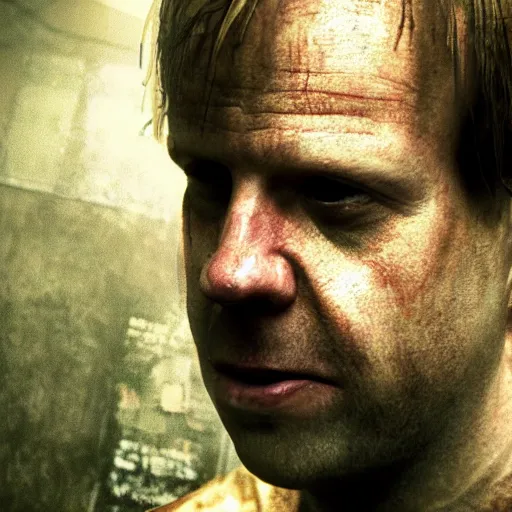 Image similar to close up photo of toby flenderson in silent hill streets, highly detailed, 4 k