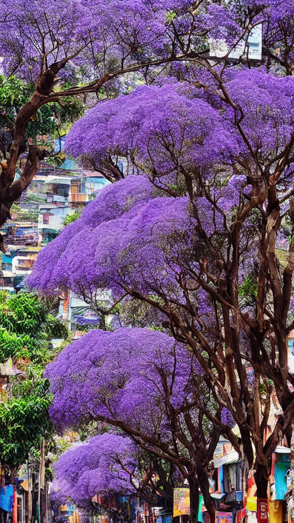 Image similar to jacaranda trees in kathmandu city streets