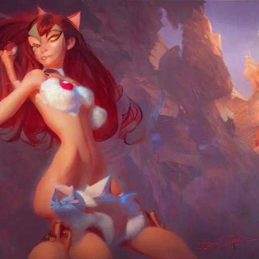 Image similar to catgirl fantasy, hd, volumetric lighting, 4 k, high detail, by jesper ejsing