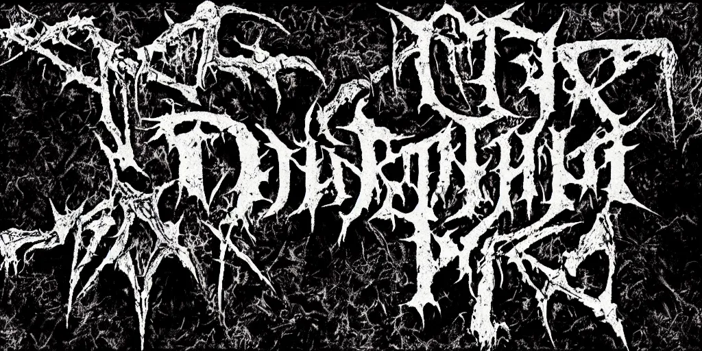 Prompt: 90s old school death metal band logo