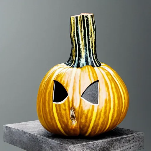 Image similar to gourd shaped like the face of amber heard hybrid intercross mix as a gourd