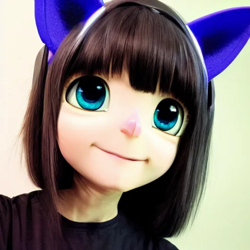 Image similar to new pixar character as an anime girl wearing cat ears, catgirl, highly detailed, extremely high quality, hd, 4 k, 8 k, professional photographer, 4 0 mp, lifelike, top - rated, award winning, cinematic, realistic, detailed lighting, detailed shadows, sharp, no blur, edited, corrected, trending