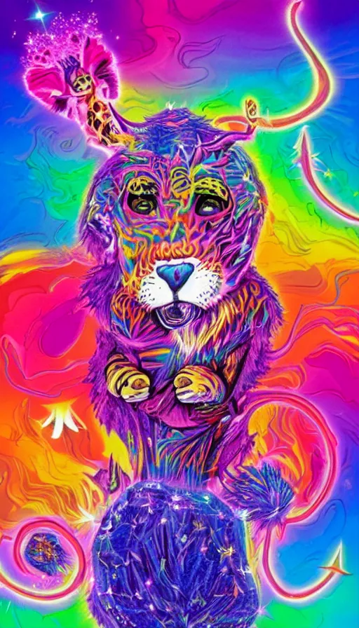 Prompt: rage, by lisa frank,