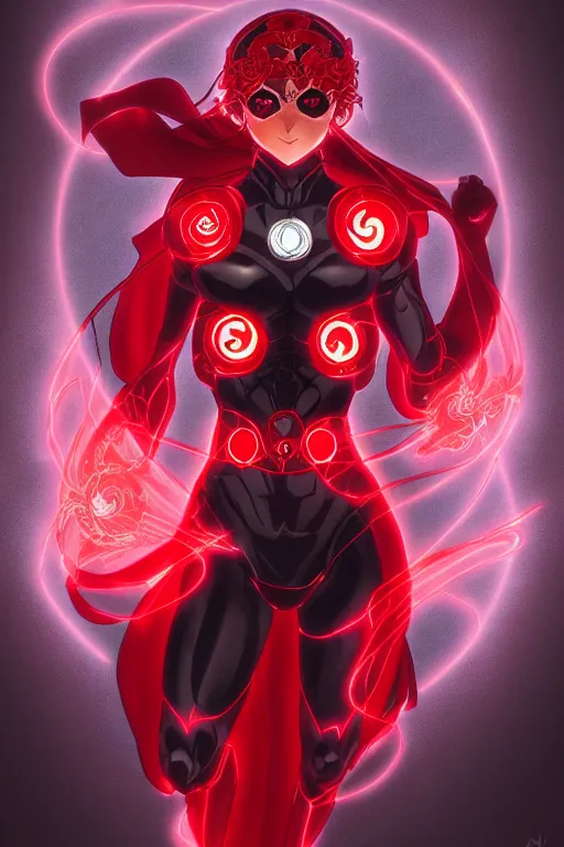 Prompt: anime key visual of a beautiful female red lantern!! intricate, red and black suit, glowing, powers, rage, anger, hate, dc comics, cinematic, stunning, highly detailed, digital painting, artstation, smooth, hard focus, illustration, art by artgerm and greg rutkowski and alphonse mucha