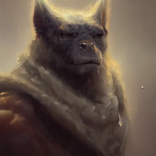 Image similar to humanoid animal, concept art oil painting, portrait ethereal by jama jurabaev, greg rutkowski extremely detailed, brush hard, artstation, soft light