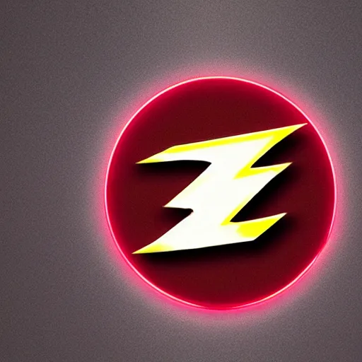 Prompt: the flash logo in glowing red and yellow neons