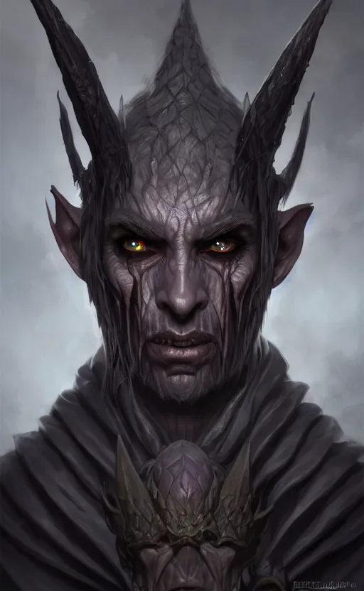 Image similar to legendary creepy dark elf wizard, highly detailed, d & d, fantasy, highly detailed, digital painting, trending on artstation, concept art, sharp focus, illustration, global illumination, ray tracing, realistic shaded, art by artgerm and greg rutkowski and fuji choko and viktoria gavrilenko and hoang lap