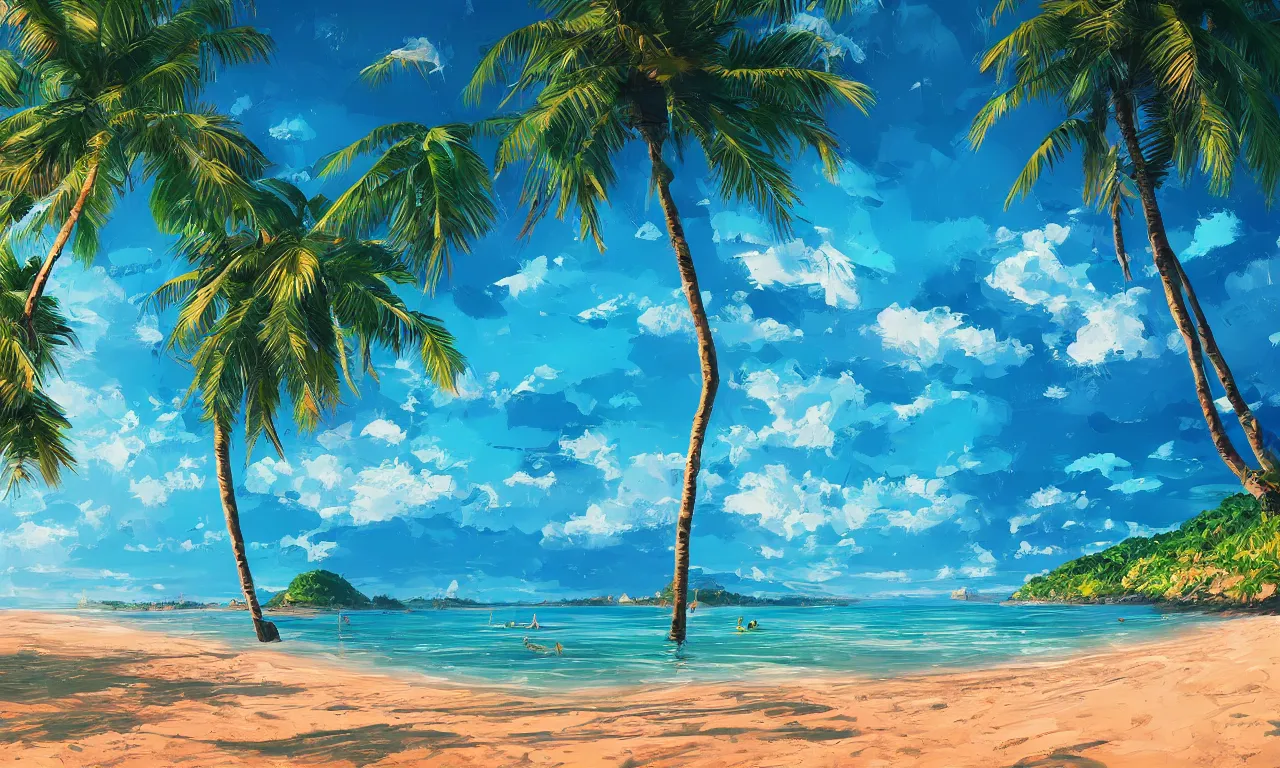 Image similar to paradise beach by alena aenami artworks in 4 k