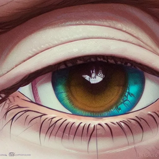 Prompt: a beautiful artwork of a close-up of a woman's eye by Jerome Opeña, featured on artstation