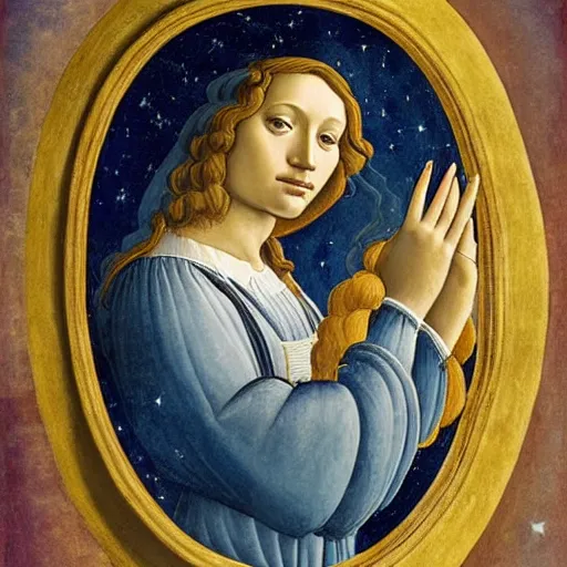 Prompt: space telescope painted by botticelli