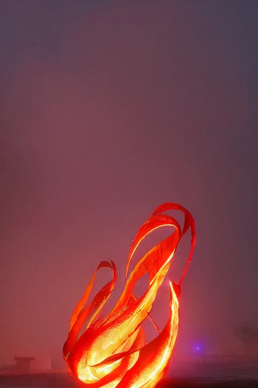 Prompt: swirly fire dancer in the wind by artgem and greg rutkowski, light cone, reimagined by industrial light and magic