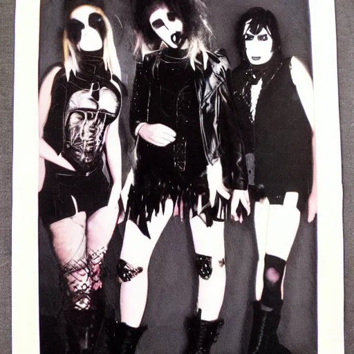 Image similar to 1 9 8 0 s goth band promo photo, fine detailed, photorealistic, portrait