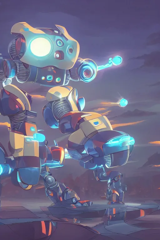 Image similar to metabots medabots medarotto medarot robot minimalist comics, behance hd by jesper ejsing, by rhads, makoto shinkai and lois van baarle, ilya kuvshinov, rossdraws global illumination ray tracing hdr radiating a glowing aura