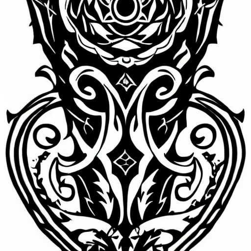 Prompt: a small vector tattoo design. gothic.