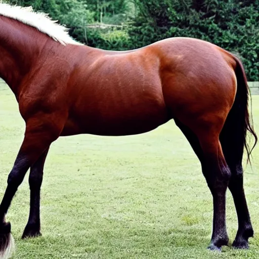 Image similar to photo of a horse with a giant rear-end