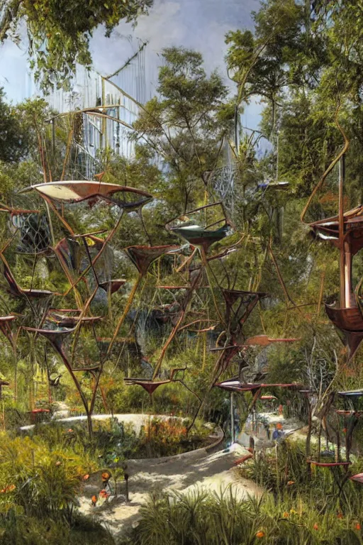 Image similar to an ecological art park, by alejandro burdisio and donato giancola and greg rutkowski - - width 1 0 2 4