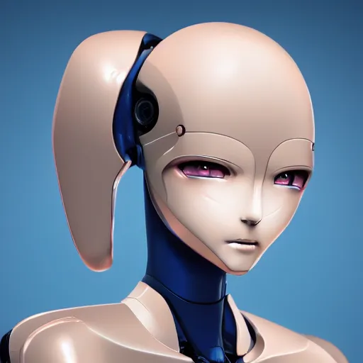Prompt: beautiful image of a anime android robot girl with glossy skin, artstation, high quality, highly detailed,