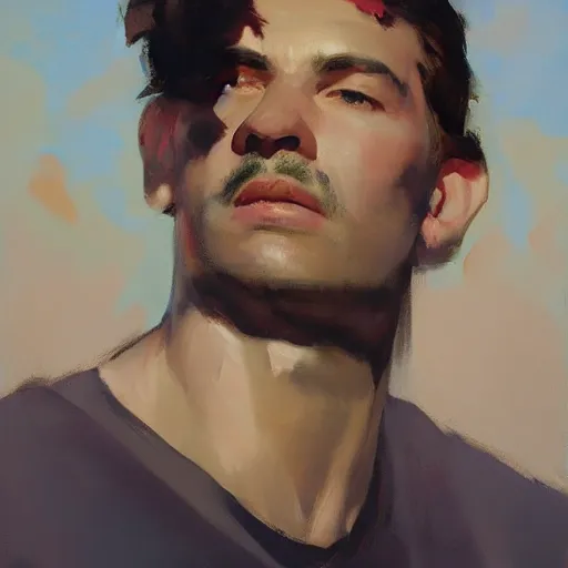 Image similar to greg manchess portrait of mario, medium shot, asymmetrical, profile picture, organic painting, sunny day, matte painting, bold shapes, hard edges, street art, trending on artstation, by huang guangjian and gil elvgren and sachin teng