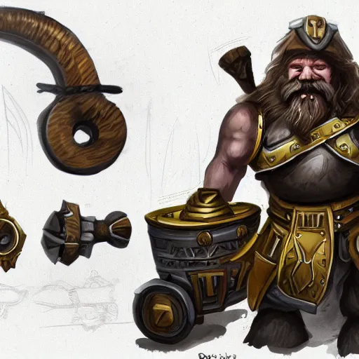 Image similar to high quality concept art of dwarf deathroller