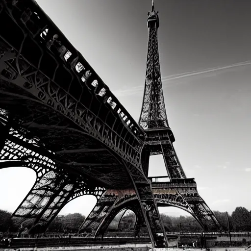 Image similar to The city of Paris, filled with rusted Eiffel towers, nostalgic feeling, sepia, beautiful landscape, intense lighting, 8k, trending on artstation