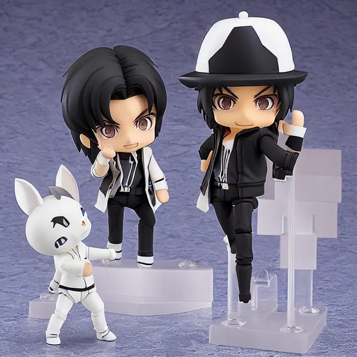 Prompt: michael jackson, an anime nendoroid of michael jackson, figurine, detailed product photo