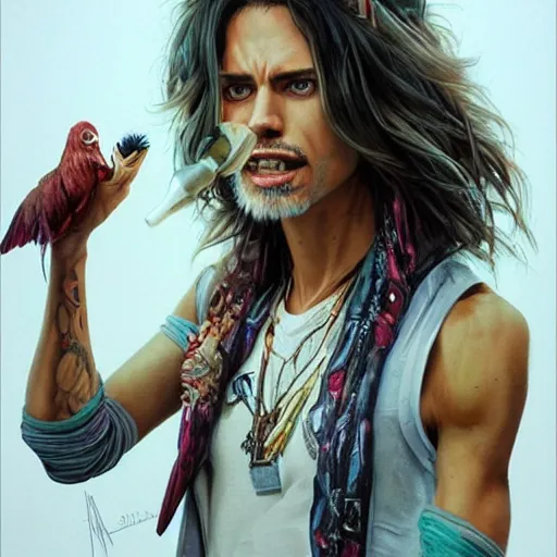 highly detailed, crazy aerosmith!!, young, by artgerm