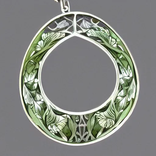 Prompt: hyperrealistic botanical artnouveau complicated constructional artnouveau patterned rene lalique jewelry