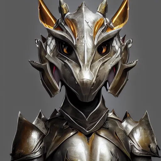 Prompt: stunning close shot of a beautiful female knight, but as an anthropomorphic female dragon, well designed cute elegant female robot dragon head with slick LED eyes, well armored, sharp claws, HD octane render, fantasy, furry art, Artstation, Deviantart, Furaffinity