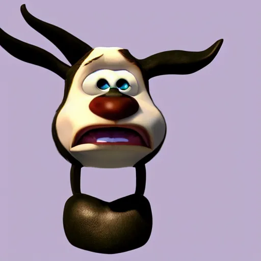 Prompt: caricature hypnotic crazy goat with huge enormous crazy cartoony eyes, in the style of pixar characters, 3 d render, zbrush, artstation, octane render, three quarter view