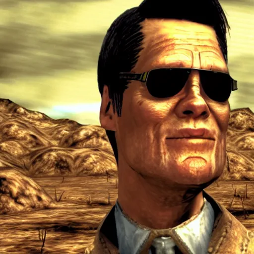 Image similar to jim carrey in fallout new vegas, game still