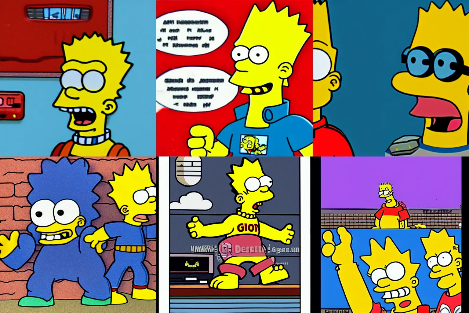 Prompt: Bart Simpson as Godzilla for Super Nintendo