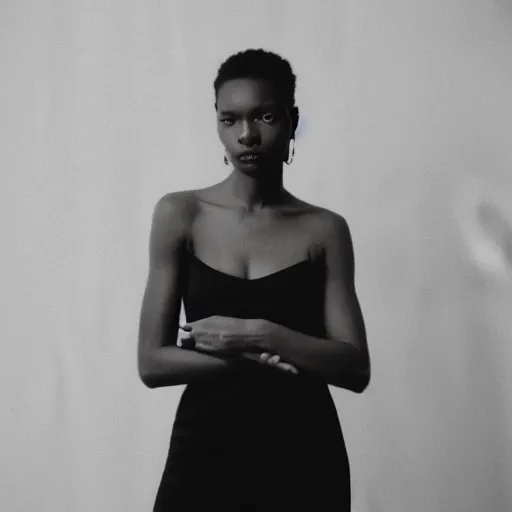 Image similar to realistic photoshoot for a new aime leon dore lookbook, color film photography, portrait of a beautiful woman, in style of Tyler Mitchell, 35mm, graflex