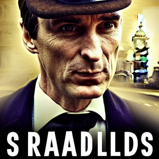 Prompt: saul goodman as thomas shelby realistic dramatic cinematic movie poster