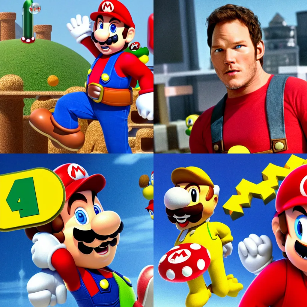 Prompt: Chris Pratt as Super Mario in the Super Mario Movie