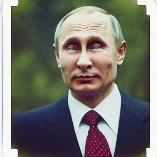 Image similar to polaroid photo of vladimir putin getting slimed, about 7 0 years old, with wrinkles on his face, looking towards infinity with a sad look, a two - day beard and a woolen cap while his lips are chapped by the sun, as well as his dark complexion