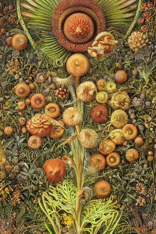 Prompt: complex plant seed, ernst haeckel, exquisite lighting, clear focus, very coherent, very detailed, contrast, vibrant, digital painting