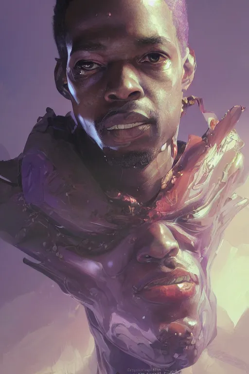 Image similar to Portrait of Pierre Bourne, purple, marvel comics, dark, intricate, highly detailed, smooth, artstation, digital illustration by Ruan Jia and Mandy Jurgens and Artgerm and Wayne Barlowe and Greg Rutkowski and Zdislav Beksinski